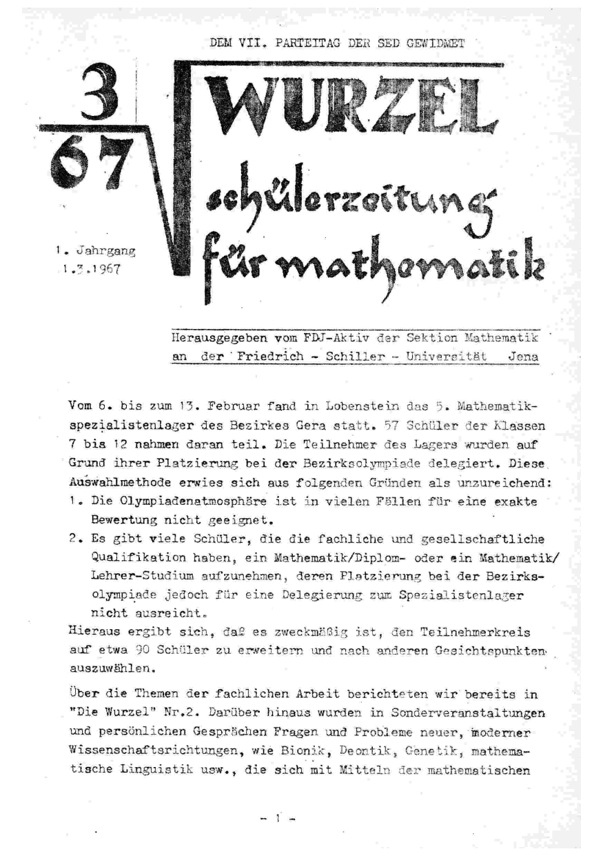 Die Wurzel März 1967