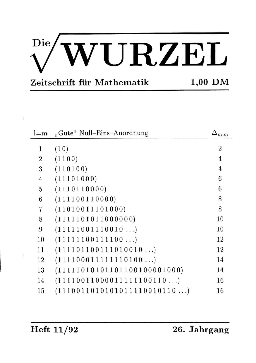 Die Wurzel November 1992